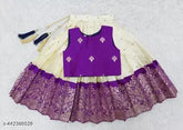 Cotton silk & art silk Lehanga Cholis for girls (0-8 years), adorned with zari stitch and woven patterns
