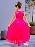 Polycotton embellished net kids gown set for girls, ideal for parties during 2-5 years, Indian origin