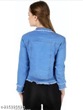 Denim waistcoat for women, Urbane Fabulous Jackets, solid pattern, long sleeves, size S-XL