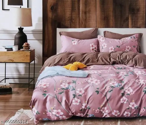 Attractive elite printed cotton blend comforter set, king size (90x100 inches), includes comforter, double bedsheet, and 2 pillow covers. Indian-made