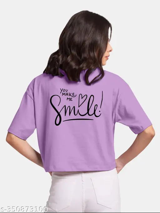 Oversized women's polycotton t-shirt with printed net design, three-quarter sleeves. Size N. Made in India