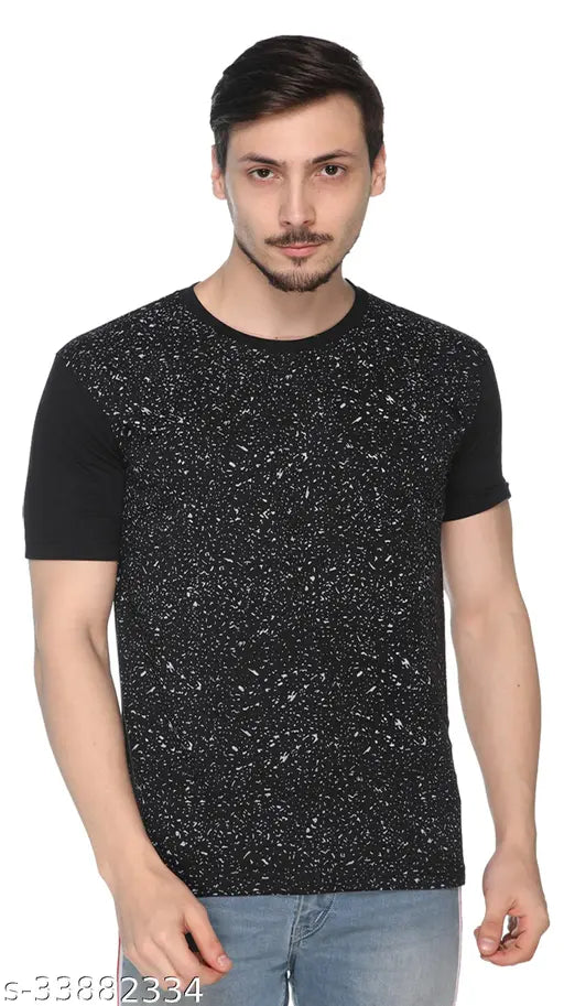Round neck cotton blend t-shirt, Shaun Men print design, short sleeves - Indian fashion