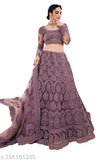 Beautiful chain embroidered net lehenga choli with zari work (semi-stitched), embellished Indian traditional wear