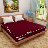 Maroon wine, ultra-soft Terry cotton, waterproof king size mattress protector with elastic band - Dream Care Gadda Cover