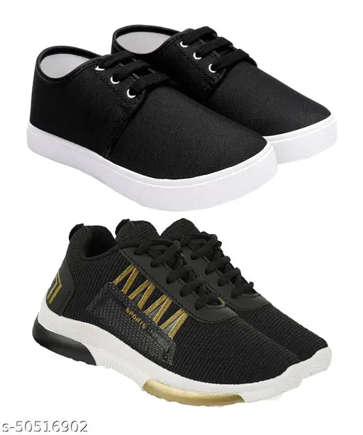 Multicolor canvas sneakers combo pack for kids boys, featuring comfort for playtime in India