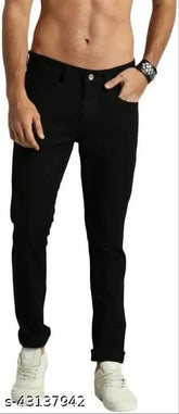 Black denim stretch skinny fit men's jeans by Creatywitty - Perfect for a modern look
