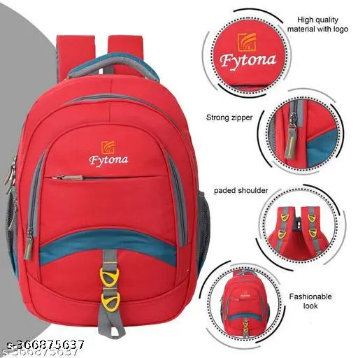 Durable 45L polyester laptop backpack, high storage for students Class 5th to 10th, waterproof and adjustable, Unisex design on display