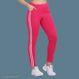 Pink cotton blend maxi length pajamas with elasticated waist, side pockets, urban style women's loungewear from India