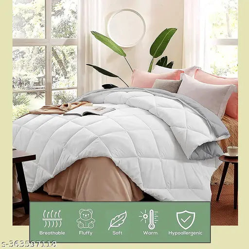 Indian-made, glace cotton, reversible kids comforter blanket - 60x90 (single bed size), free-size nursery print