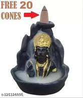 Poly Resin Hanuman ji Statue Bajrangbali Backflow Incense Holder, 10cm x 11cm x 8cm, includes 20 free incense cones