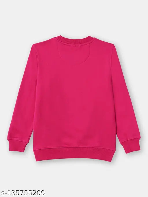 Pink cotton reversible sequinned sweatshirt for girls with long sleeves, soft fabric, and durable quality. Sequin heart highlights on both sides