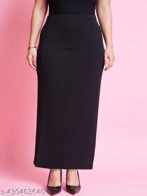 Plus size polycotton pencil skirt - solid net, full length for curvy women in sizes 34, 36, 38, 40, 42, 44