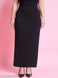Plus size polycotton pencil skirt - solid net, full length for curvy women in sizes 34, 36, 38, 40, 42, 44