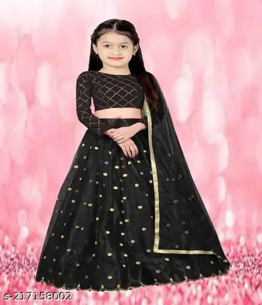 Harshiv Creation net embroidered wedding wear Lehenga Choli for girls aged 3-15 years, available in various sizes, made in India