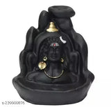 Handcrafted polyresin Aadiyogi Shiv statue with backflow incense cone showpiece, Indian artisan-made, 8cm x 12cm x 10cm, includes 21 incense cones