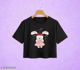 Cotton blend printed women's t-shirt combo with funky designs, great for summer (Love And Cate)