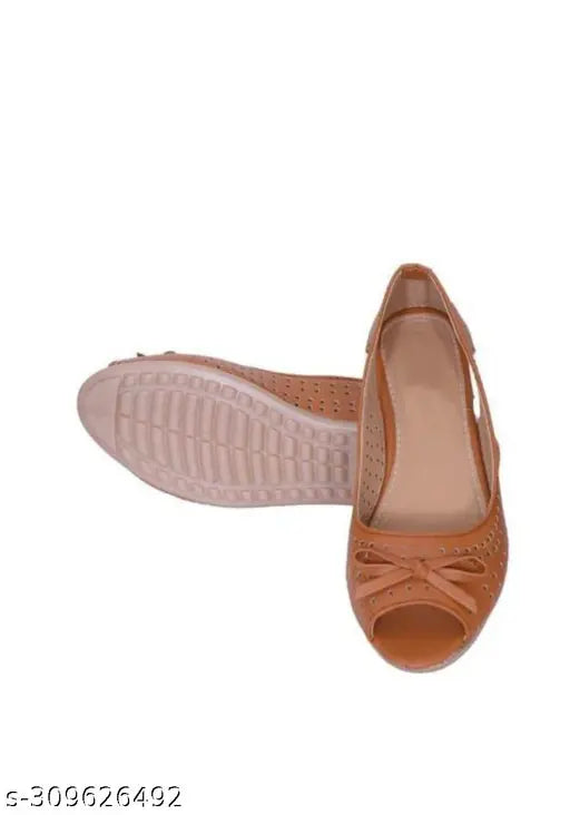 Synthetic leather brown bellies (BROWN) by MAHI & LOOKS - slip-on ballerinas for women's stylish footwear
