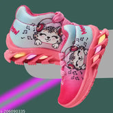 LED PVC walking shoes for boys and girls (1-4 years), vibrant design with breathable, wear-resistant soles and colorful LED lights, ideal for birthday gifts