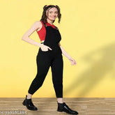 High waist denim stretchable dungaree dress for women, solid color, size L (34in bust, 38in length, 30in waist, 34in hip). Indian-made, studio lighting may affect color