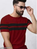 Striped cotton half sleeve t-shirt, new classical design - Indian origin