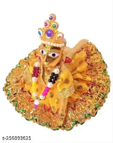 Multicolor brass Sikarwar Traders NO03 Krishna Idol, 8 cm tall and decorative, showcasing Bal Gopal Thakurji with Laddu
