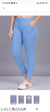Black Dark ice Blue Lycra ladies plain pocket jeggings, 2-pack, comfort fit, India origin
