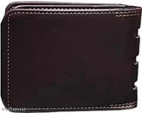 Premium men's leather wallet, textured faux leather with five compartments, free size, India-made accessory
