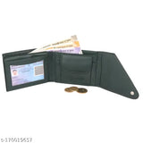 Green Faux Leather Men's JnD Kaan Wallet - Well-crafted, textured design, 2 compartments & extra storage for essentials
