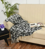 Grey plush 100% cotton throw blanket soft and cozy, perfect for bed or couch and sofa chair