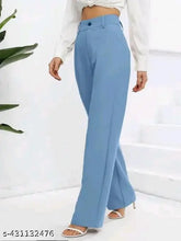 Solid net cotton blend Bell Bottom Palazzo pants for women, versatile fit, ankle length, elastic waist, high rise, straight leg, fashionable, comfortable for office or casual use
