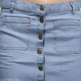 Western denim skirt, dyed/washed pattern, authentic Indian-made denim skirt, proper fit for sizes 26, 28, 30, 32 (waist 26in-32in, length 15in-16in)