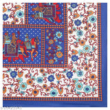 Blue floral print cotton double bed sheet and 2 pillow covers by VNV Creation, soft Jaipuri Gangor pattern