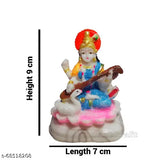 Multicolor small resin Maa Saraswati idol for spiritual home decor and car showpiece