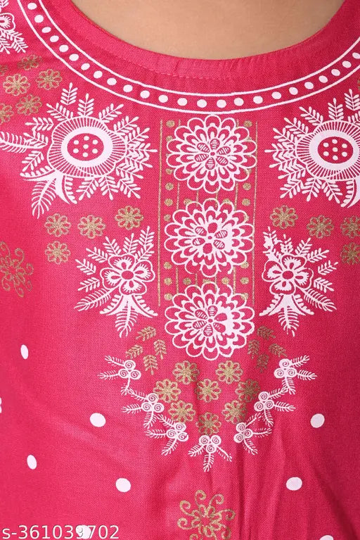 Rayon printed net girls casual partywear kurta and pallazzo for kids (3/4 sleeves), Indian style fashion