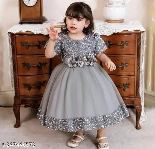 Embellished net western wear for kids, 2-3 Years - enchanting, lace & sequin detail, festival dress