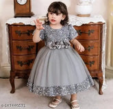 Embellished net western wear for kids, 2-3 Years - enchanting, lace & sequin detail, festival dress