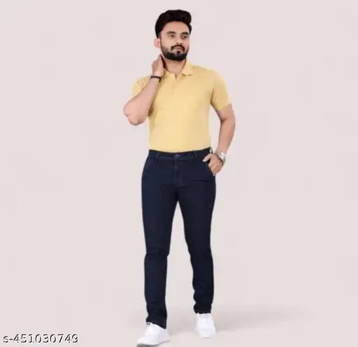 Nevy blue denim pent Men, colorful high-quality jeans for stylish fit (size 28/30/32/34/36/38/40), India origin