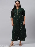 Rayon fabric printed kurti and palazzo set for women, beautiful design in various sizes - S, M, L, XL, XXL, 4XL from NeeModa