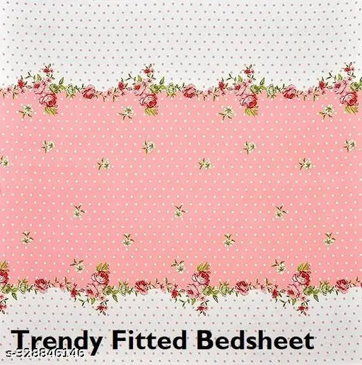 Hometic Trendy floral printed cotton queen size bedsheet with 2 pillow covers, soft, superfine, 320 thread count, fits up to 8-inch mattress