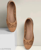 Stylish PU Tan Bellies ballerinas in india-3 to india-8 sizes, closed back design