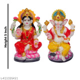 Seema Handicraft polyresin Laxmi Ganesh statue, 5 inch home pooja idol for Diwali gift