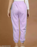 Women's/Girl's 100% Fleece Elastic Waistband Joggers with Deep Side Pockets - Solid Color, Comfortable for Sports, Gym, or Running