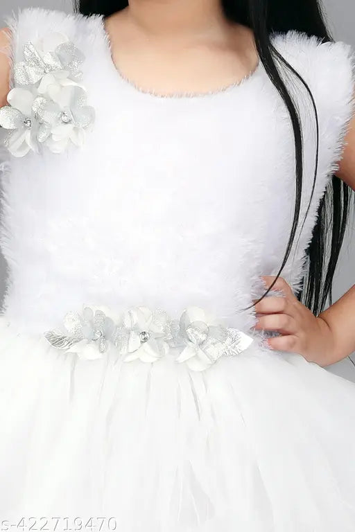 Embellished net sleeveless frock for 1-2 year old girl, Indian kids wear in size 25 inches