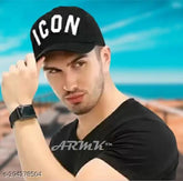 Branded cotton baseball cap, adjustable buckle, stylish icon design - great for outdoor activities and fashionable outfits (India origin)