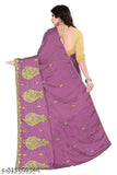 Embroidered net chiffon Thousand Butti saree with separate dupion silk blouse, free size, India
