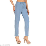 Trendy skinny mid-rise denim jeans, women's and girls', fringed detail, available in multiple sizes (e.g., 28, 30, 32, 34, 36, 38, 40)