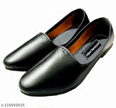 Synthetic slip-on Muddi Jalsa Jutie in black, men's outdoor/party footwear with ethnic look, comfortable artificial leather inner