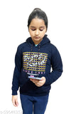 Winter Fleece Girls Hoodie V7, cotton long sleeve hoodie with printed pattern, ideal for winter kids wear, breathable and soft, available in sizes from 2-3 Years to 11-12 Years, made in India