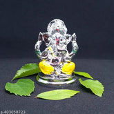 Metal Ganesh idol, ornate Lord Ganesh figure, Indian artisan-crafted 5cm x 7cm x 5cm statue