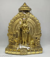 Poly Resin Lord Murugan Statue, intricately detailed with gold finish - ideal for living room decor or gifts, India origin